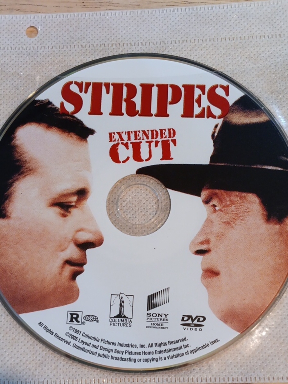 STRIPES Extended Cut DVD *NO CASE*
